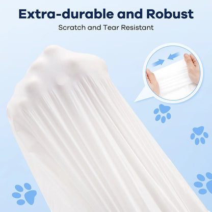 Durable Drawstring Cat Litter Bags - 40 Count Heavy-Duty Leak-Resistant Liners for Automatic Self-Cleaning Litter Boxes
