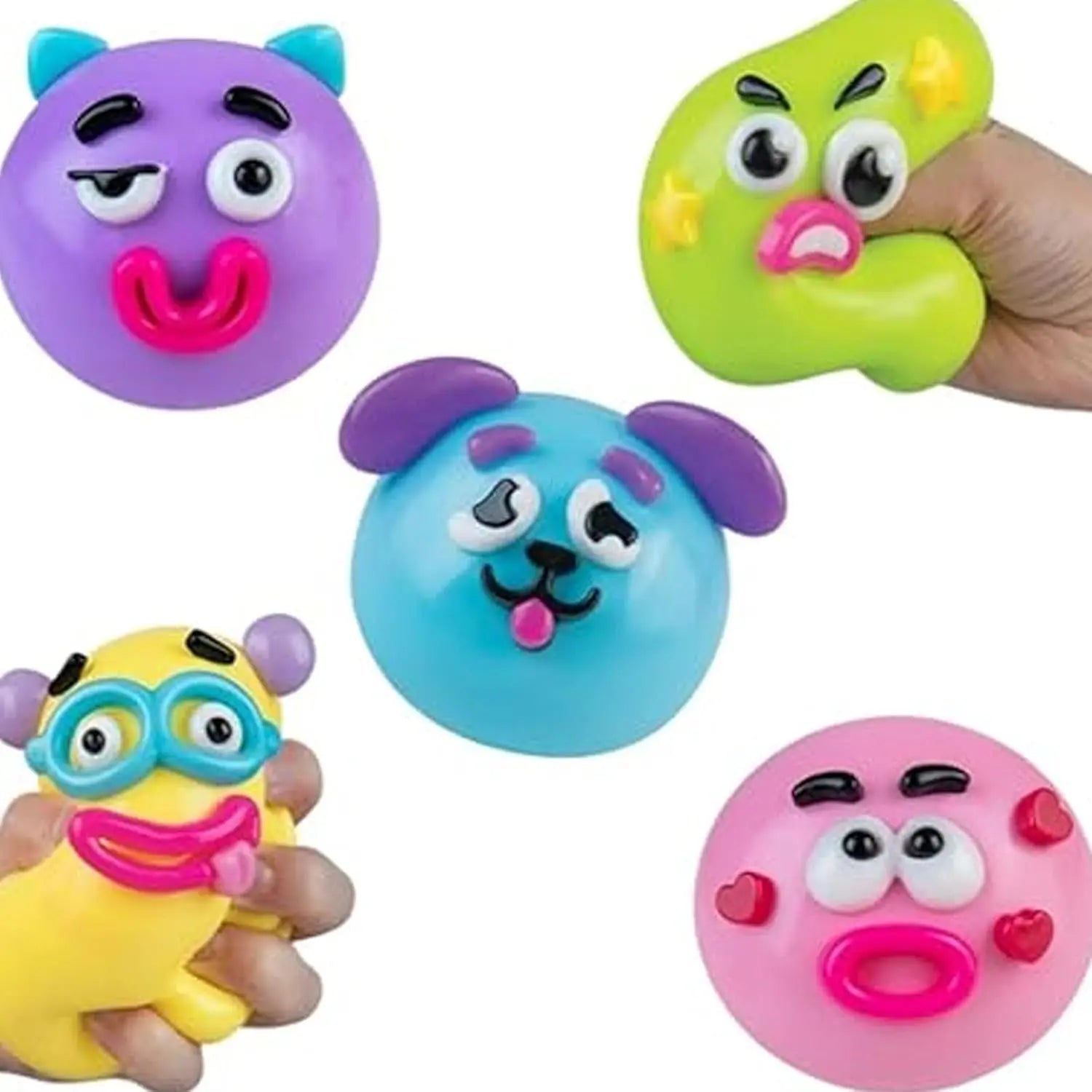 Smushers Squishy Cutie Toy - Multi-Sensory Stress Relief Dog Face Swap Toy, Soft and Moldable, Safe Maltose Material, Portable Decompression Favors for Parties and Anxiety Relief
