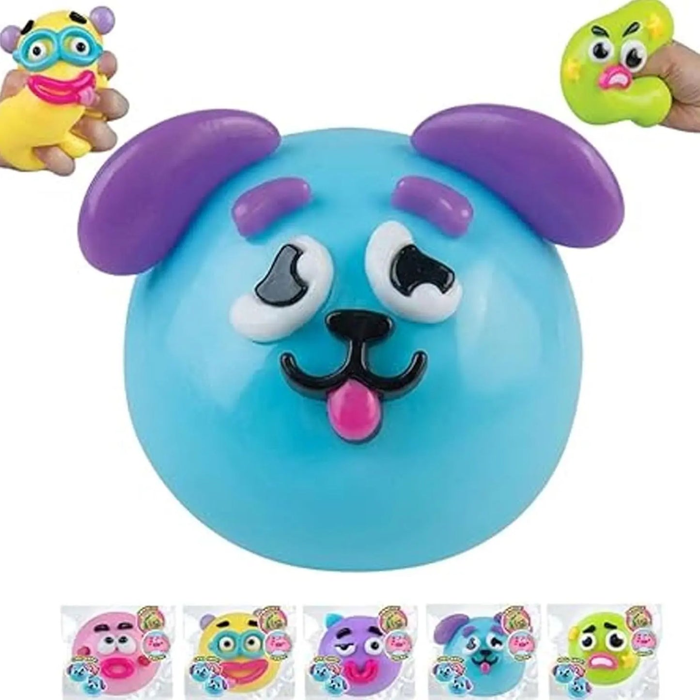 Smushers Squishy Cutie Toy - Multi-Sensory Stress Relief Dog Face Swap Toy, Soft and Moldable, Safe Maltose Material, Portable Decompression Favors for Parties and Anxiety Relief