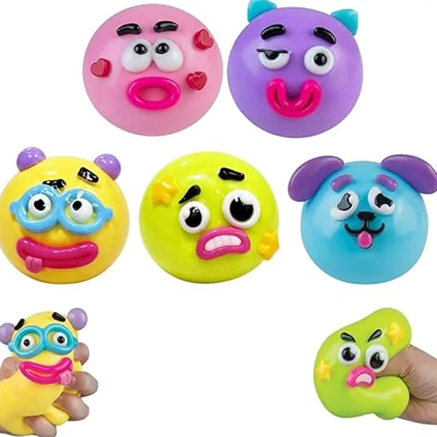 Smushers Squishy Cutie Toy - Multi-Sensory Stress Relief Dog Face Swap Toy, Soft and Moldable, Safe Maltose Material, Portable Decompression Favors for Parties and Anxiety Relief