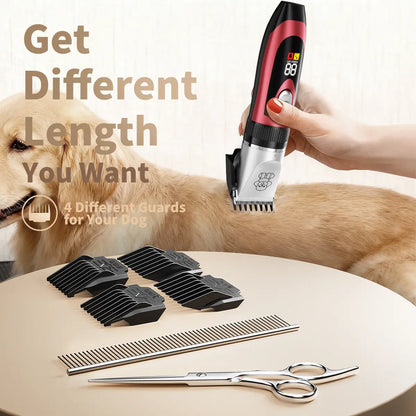 KALHELA Dog Clippers Low Noise LCD Digital Display Quiet Grooming Kit Rechargeable Cordless Pet Hair Clipper Trimmer Shaver for Small & Large Dogs Cats Animals Whisper-Quiet Ultra-Quiet Low Vibration Tech